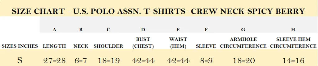 SIZE CHART - U.S. POLO ASSN. T-SHIRTS -CREW NECK-SPICY BERRY.webp